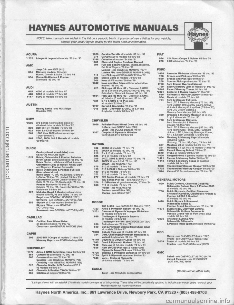 FORD BRONCO 1980 Service Repair Manual procarmanuals.com FORD BRONCO 1980 Service Repair Manual procarmanuals.com