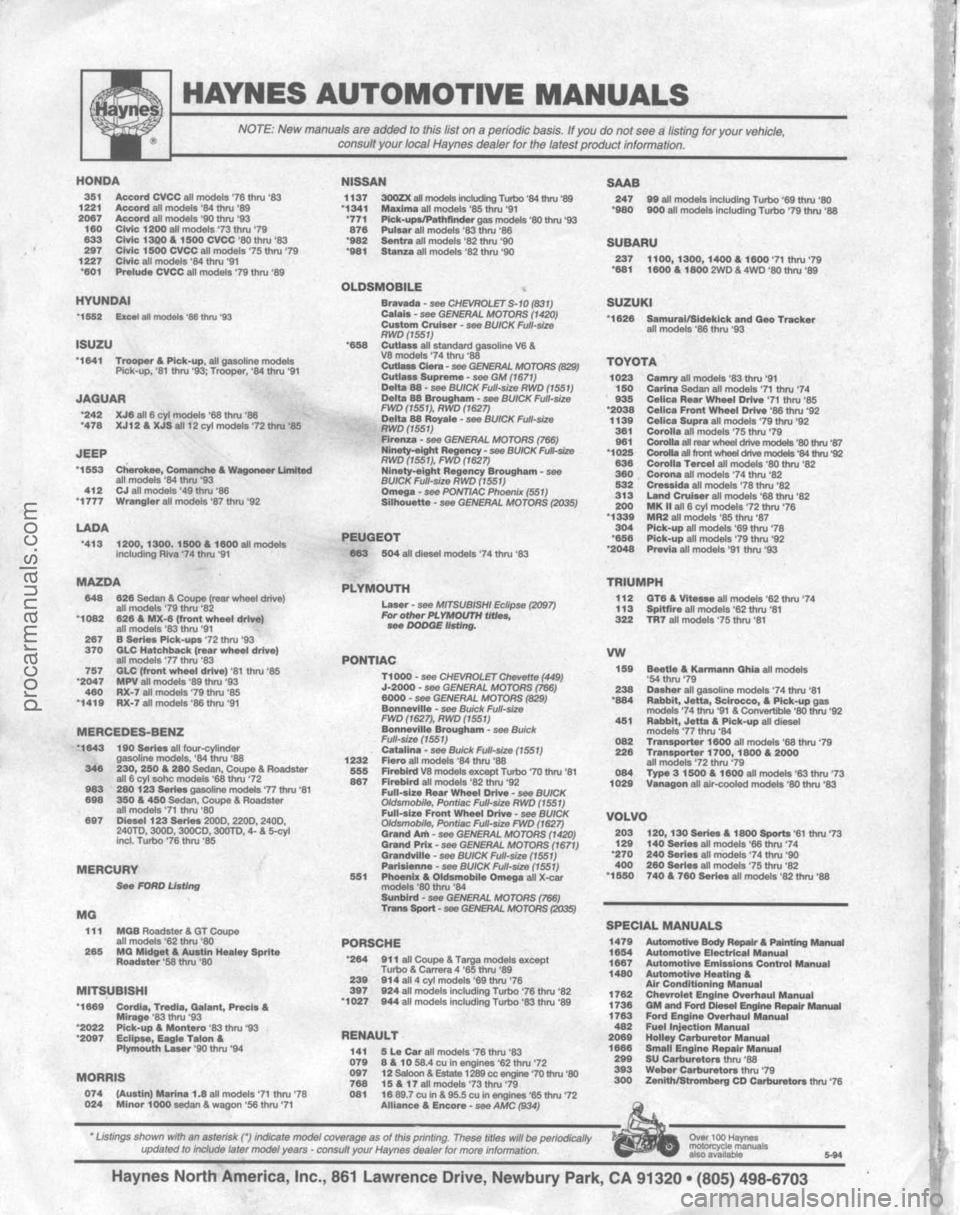 FORD BRONCO 1980 Service Repair Manual procarmanuals.com FORD BRONCO 1980 Service Repair Manual procarmanuals.com
