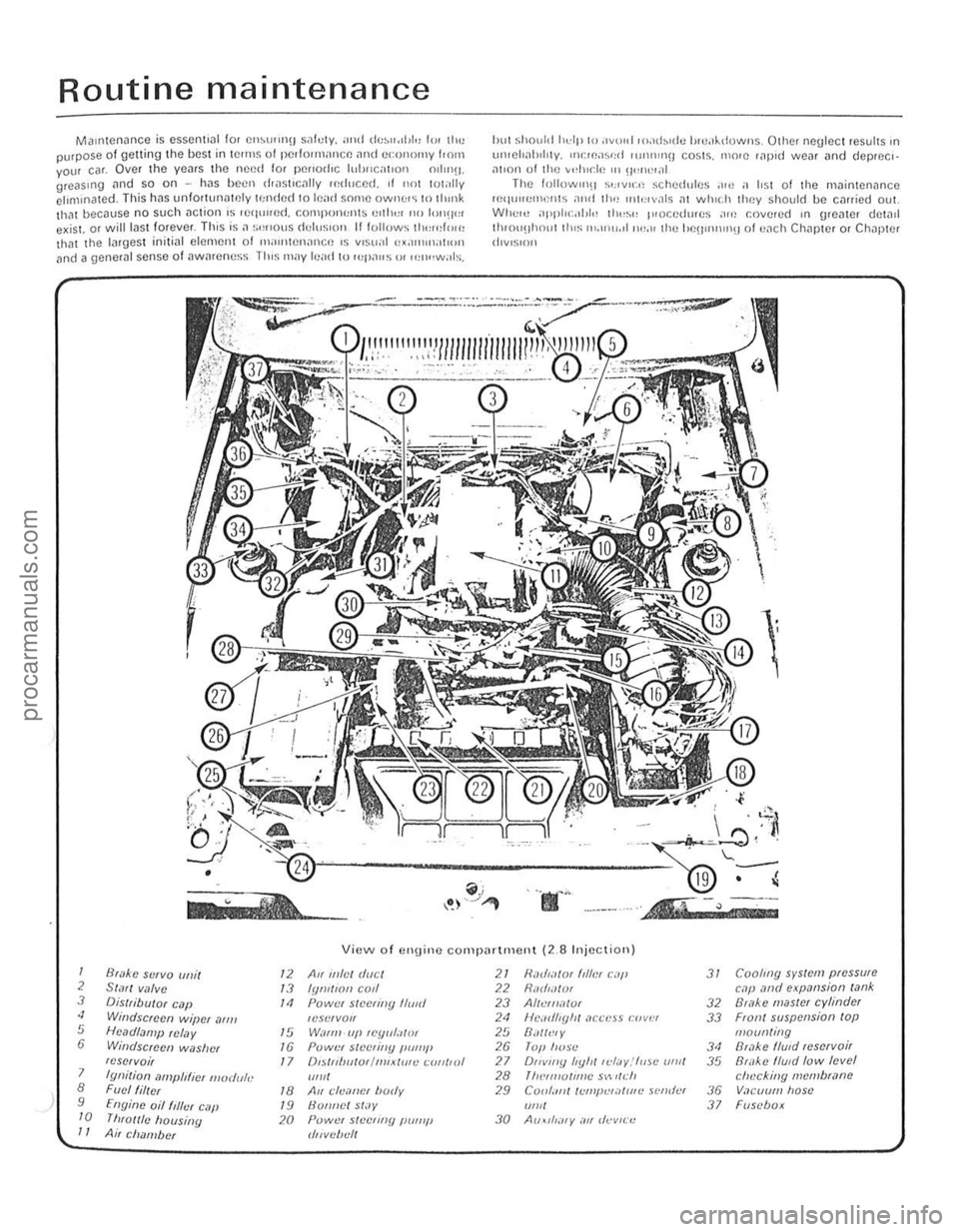 FORD CAPRI 1974 User Guide Routine maintenance 
Maintenance is essential tOI C"~l"'Il\J sal"I\,. <lnd de~",jt,l" lor \I1 purpoSe o f gening the best inleflll~ of peduPlllilllCr. nnd economy 110m yOlir car . 