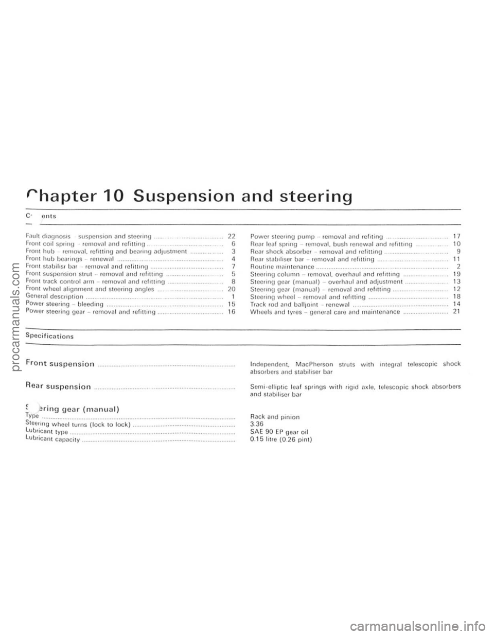 FORD CAPRI 1974  Workshop Manual rhapter 10 Suspension and steering 
F<lull (haOl1osls suspension ilnd steeling FIonl co,1 spOI"g  remOIl,, 1 imd .ehIlOllO . FrOln huu ,el11ova, .chuing and ue,lrIng  adruSl!llcnl FrorH hub bC;1II119