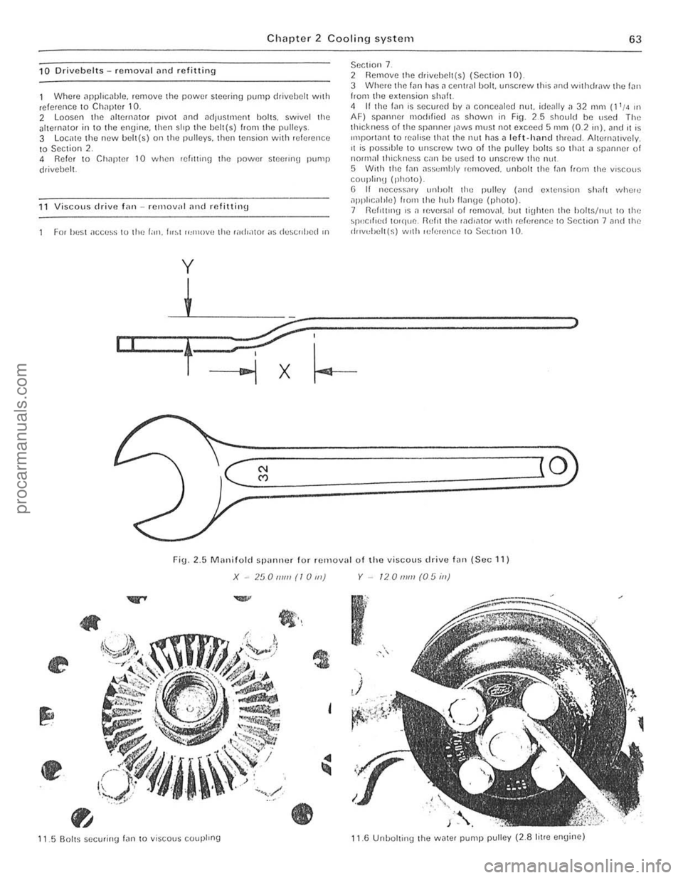 FORD CAPRI 1974 Repair Manual ) 
) 
b 
Chapter 2 Cooling system 63 
10 Orivcbelts -rcmoval .. nd refitting 
Where ilpphcilhle. remove the power slecrinl] pump d rive b elt  w Ith refe rence to Ch<lptcl 10. 2 Loosen the ill!CfI1ilt