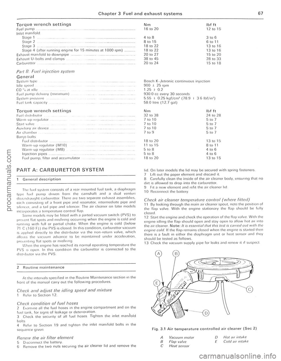 FORD CAPRI 1974 Repair Manual )
Chapter 3 Fuel and exhaust systems 67
Torque wrenc h setting s Fuel P\JlllP Inlet n<llllioid Swgc 1 Swgc 2 Swge 3 StJge 11 (<lhe, runninu enome for 15 minutes <II 1000 rpm) Exl1;lllSl n1<ln,lol FORD CAPRI 1974 Repair Manual )
Chapter 3 Fuel and exhaust systems 67
Torque wrenc h setting s Fuel P\JlllP Inlet n<llllioid Swgc 1 Swgc 2 Swge 3 StJge 11 (<lhe, runninu enome for 15 minutes <II 1000 rpm) Exl1;lllSl n1<ln,lol