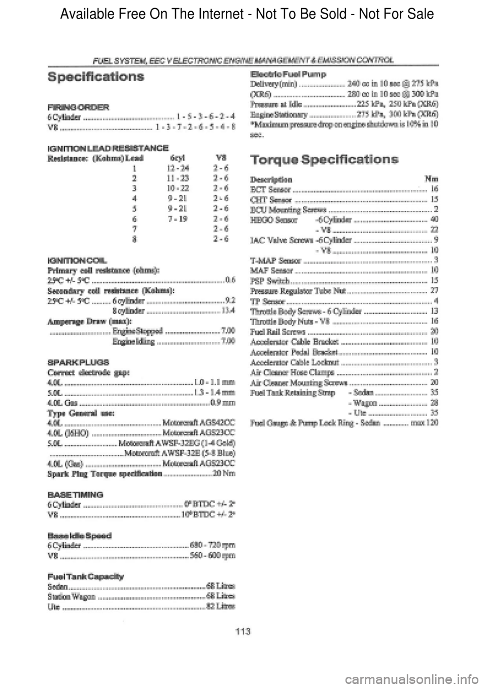 FORD FALCON 1998 Workshop Manual Available Free On The Internet - Not To Be Sold - Not For Sale FORD FALCON 1998 Workshop Manual Available Free On The Internet - Not To Be Sold - Not For Sale
