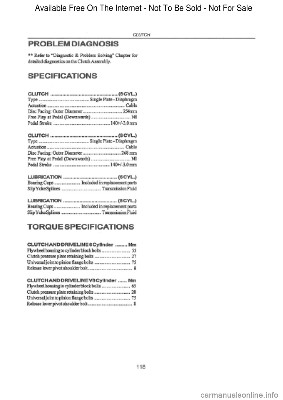 FORD FALCON 1998 Workshop Manual Available Free On The Internet - Not To Be Sold - Not For Sale FORD FALCON 1998 Workshop Manual Available Free On The Internet - Not To Be Sold - Not For Sale