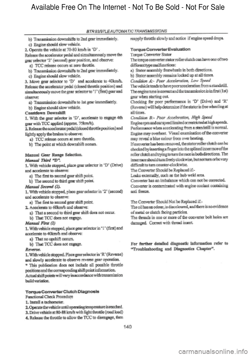 FORD FALCON 1998 Workshop Manual Available Free On The Internet - Not To Be Sold - Not For Sale FORD FALCON 1998 Workshop Manual Available Free On The Internet - Not To Be Sold - Not For Sale