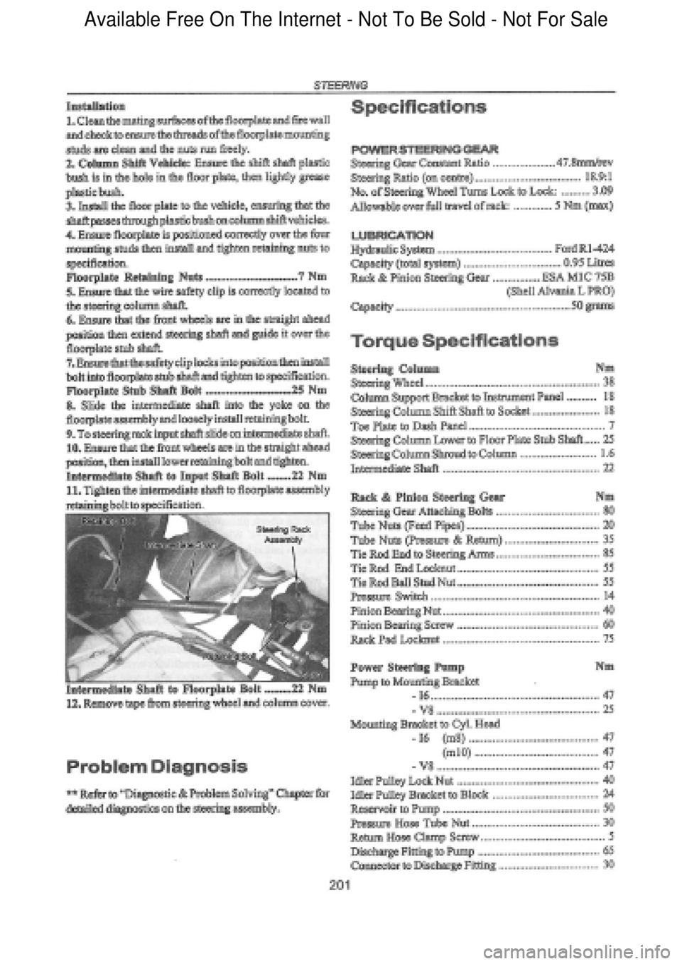 FORD FALCON 1998 Workshop Manual Available Free On The Internet - Not To Be Sold - Not For Sale FORD FALCON 1998 Workshop Manual Available Free On The Internet - Not To Be Sold - Not For Sale