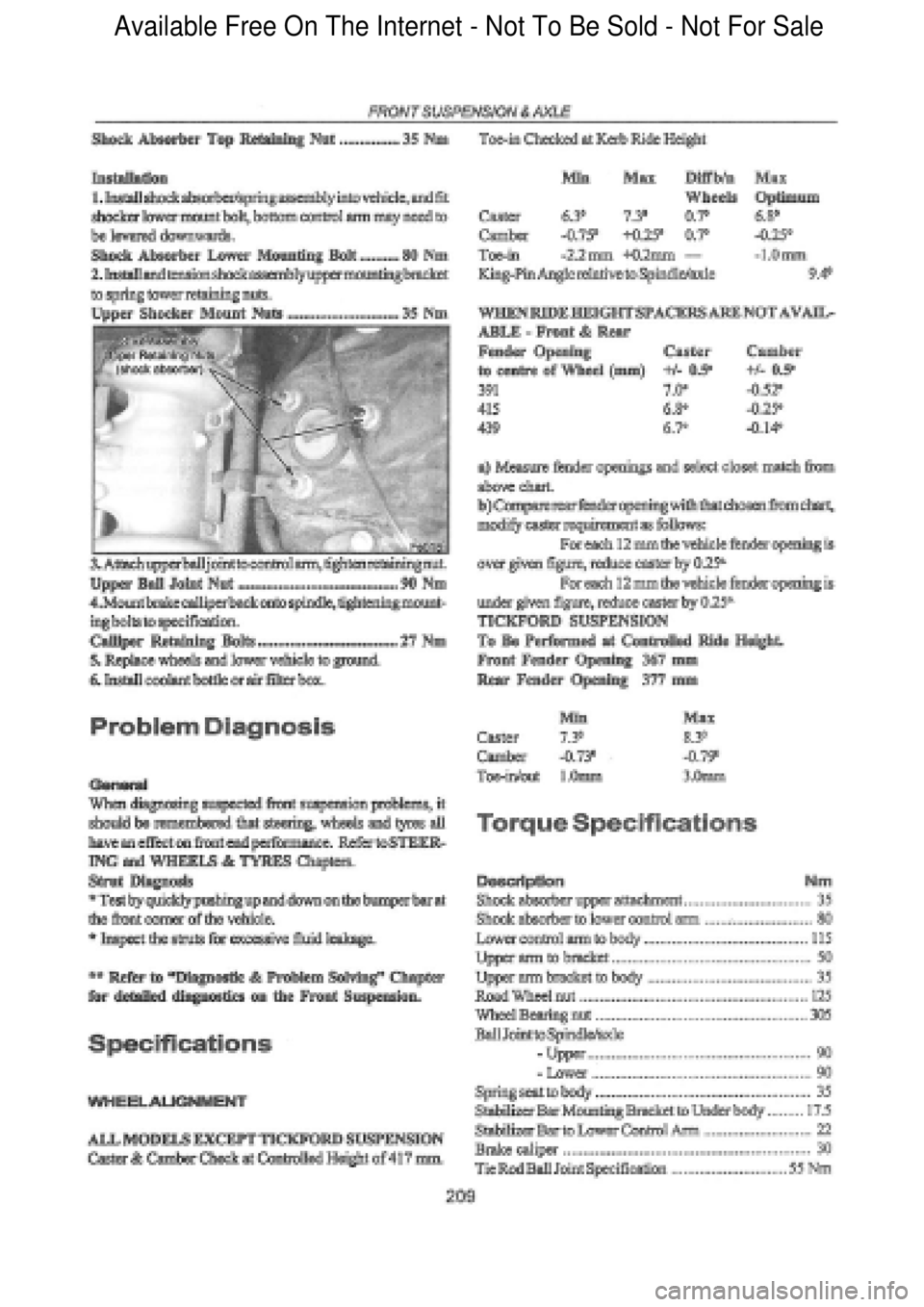FORD FALCON 1998 Workshop Manual Available Free On The Internet - Not To Be Sold - Not For Sale FORD FALCON 1998 Workshop Manual Available Free On The Internet - Not To Be Sold - Not For Sale