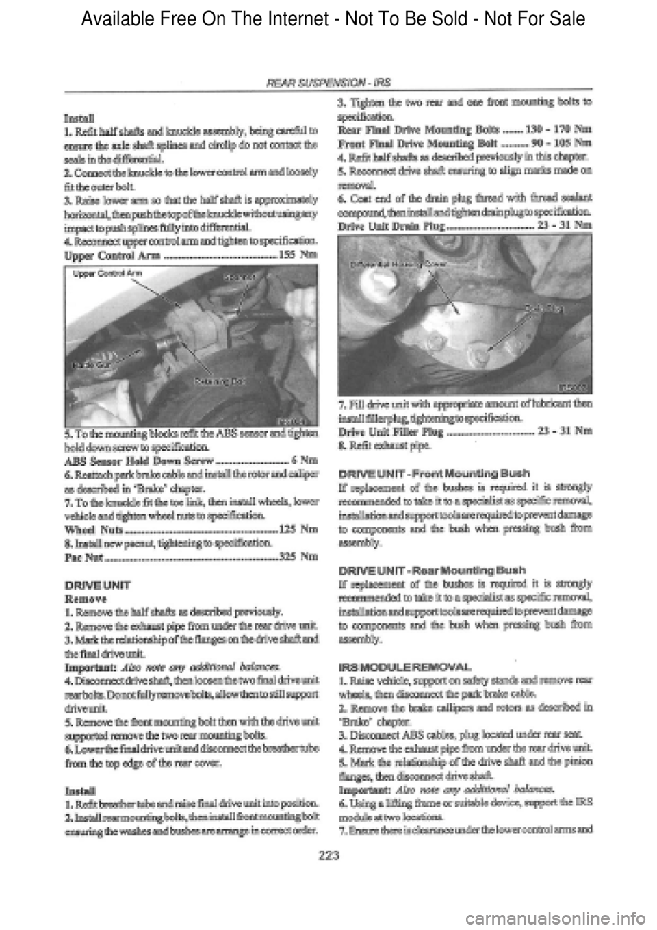 FORD FALCON 1998 Workshop Manual Available Free On The Internet - Not To Be Sold - Not For Sale FORD FALCON 1998 Workshop Manual Available Free On The Internet - Not To Be Sold - Not For Sale