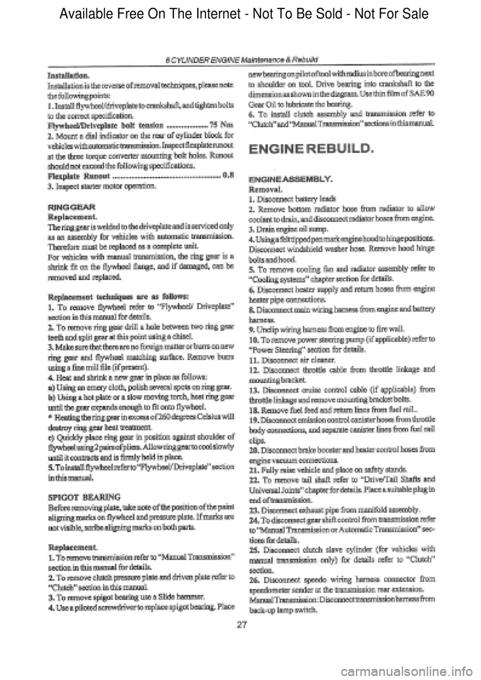 FORD FALCON 1998 Owners Manual Available Free On The Internet - Not To Be Sold - Not For Sale FORD FALCON 1998 Owners Manual Available Free On The Internet - Not To Be Sold - Not For Sale