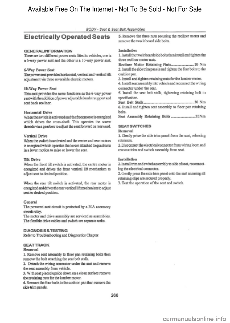 FORD FALCON 1998 Workshop Manual Available Free On The Internet - Not To Be Sold - Not For Sale FORD FALCON 1998 Workshop Manual Available Free On The Internet - Not To Be Sold - Not For Sale