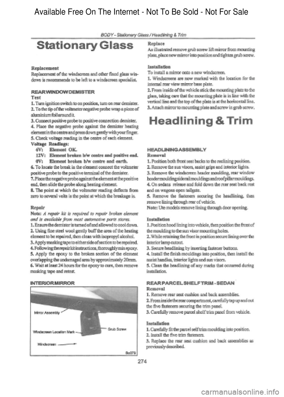 FORD FALCON 1998 Workshop Manual Available Free On The Internet - Not To Be Sold - Not For Sale FORD FALCON 1998 Workshop Manual Available Free On The Internet - Not To Be Sold - Not For Sale
