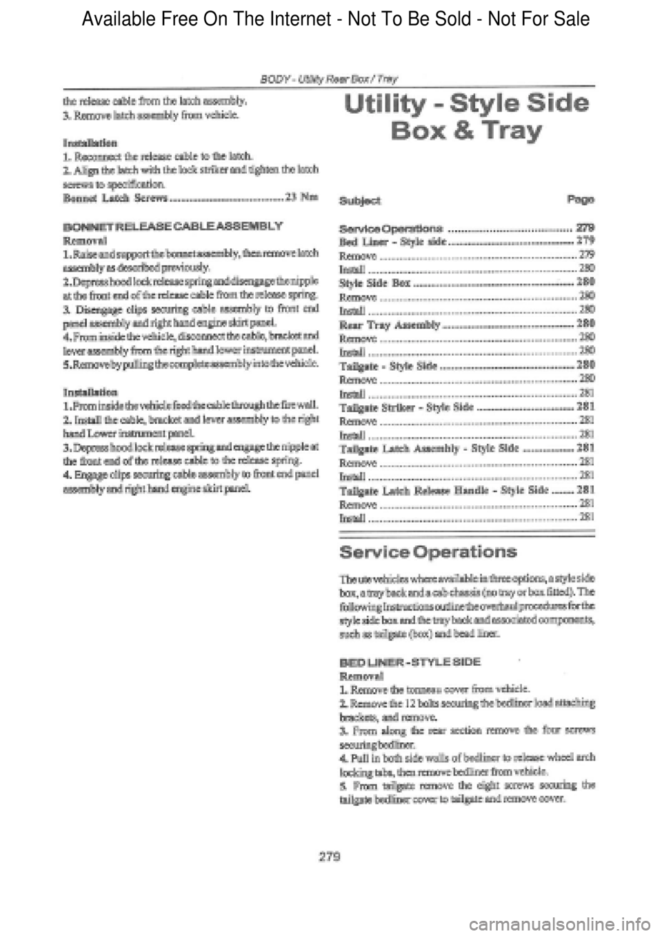 FORD FALCON 1998 Workshop Manual Available Free On The Internet - Not To Be Sold - Not For Sale FORD FALCON 1998 Workshop Manual Available Free On The Internet - Not To Be Sold - Not For Sale
