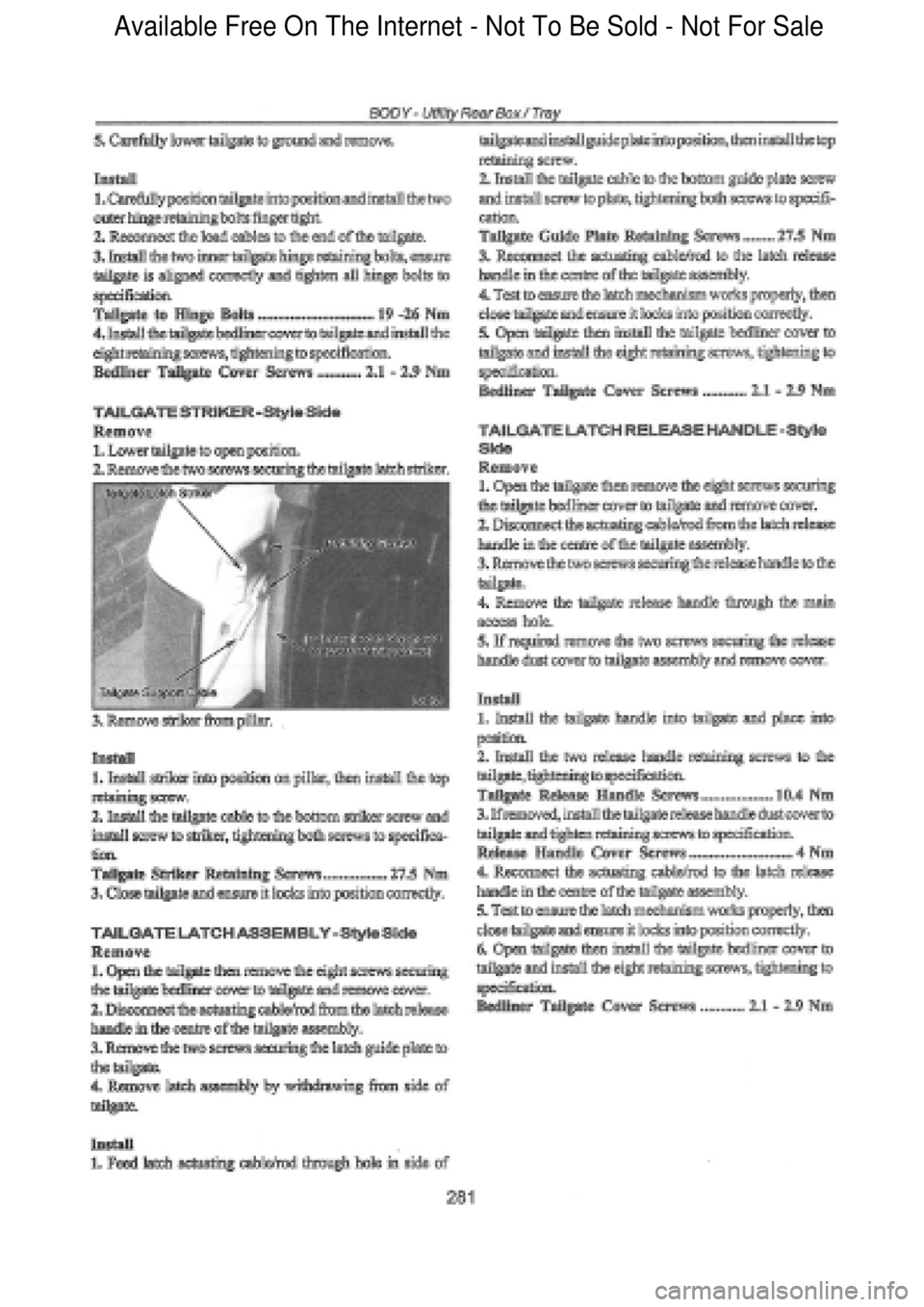 FORD FALCON 1998 Workshop Manual Available Free On The Internet - Not To Be Sold - Not For Sale FORD FALCON 1998 Workshop Manual Available Free On The Internet - Not To Be Sold - Not For Sale