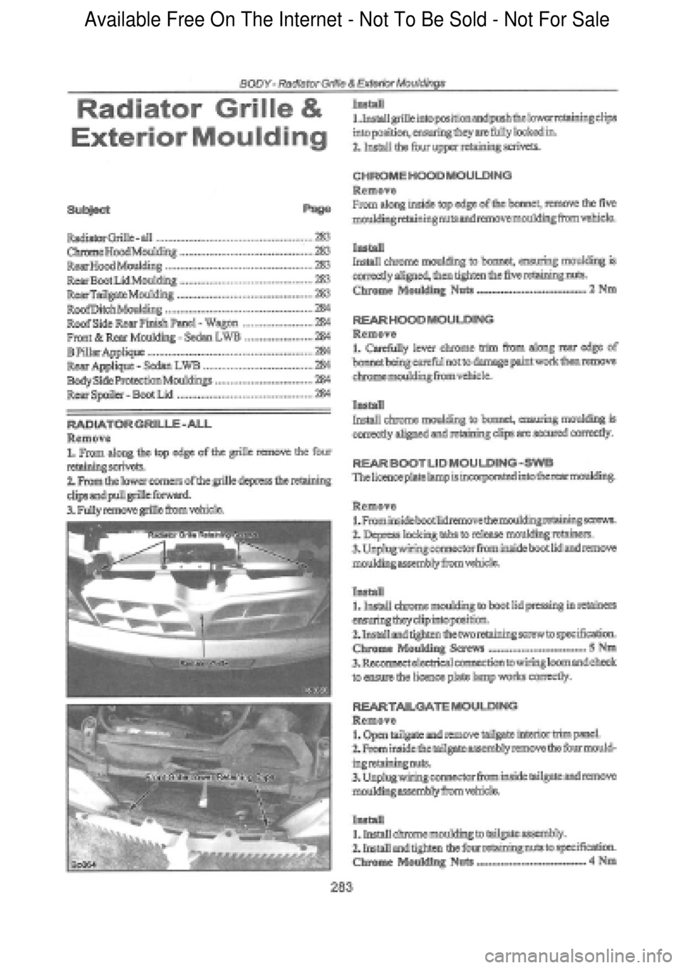 FORD FALCON 1998 Workshop Manual Available Free On The Internet - Not To Be Sold - Not For Sale FORD FALCON 1998 Workshop Manual Available Free On The Internet - Not To Be Sold - Not For Sale