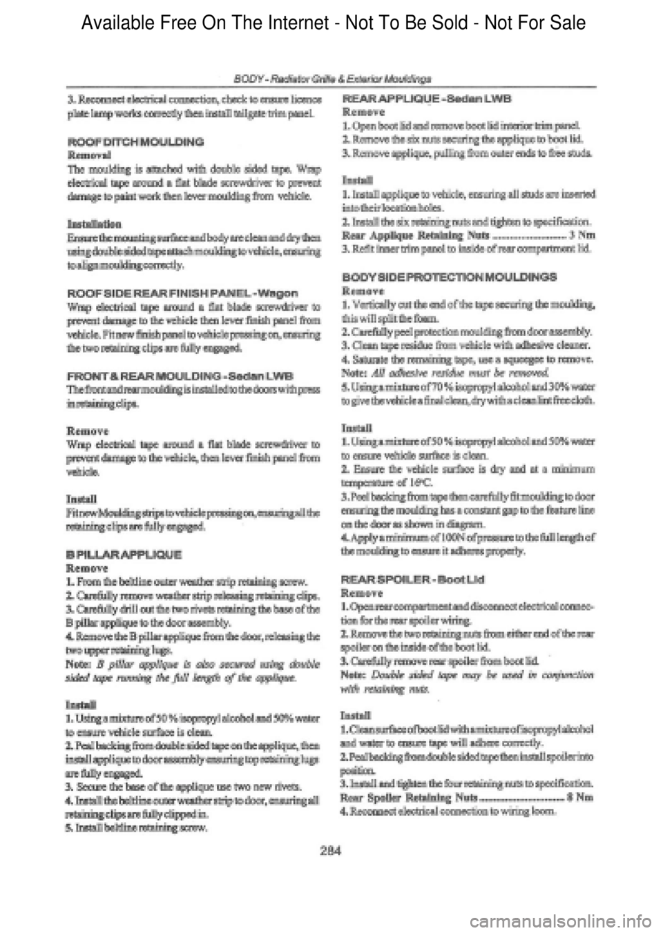 FORD FALCON 1998 Workshop Manual Available Free On The Internet - Not To Be Sold - Not For Sale FORD FALCON 1998 Workshop Manual Available Free On The Internet - Not To Be Sold - Not For Sale
