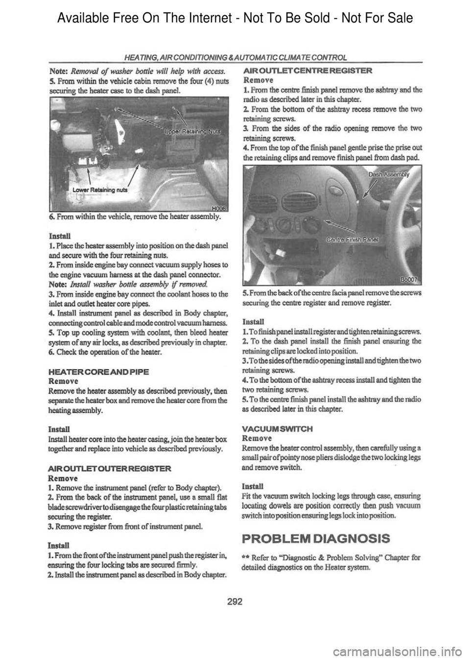 FORD FALCON 1998 Workshop Manual Available Free On The Internet - Not To Be Sold - Not For Sale FORD FALCON 1998 Workshop Manual Available Free On The Internet - Not To Be Sold - Not For Sale