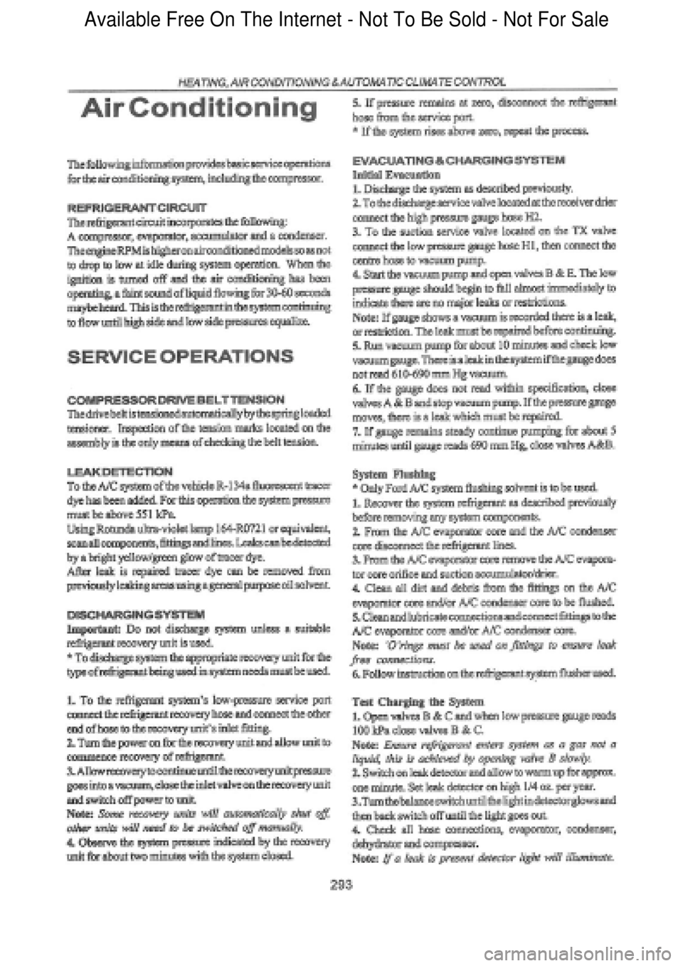 FORD FALCON 1998 Workshop Manual Available Free On The Internet - Not To Be Sold - Not For Sale FORD FALCON 1998 Workshop Manual Available Free On The Internet - Not To Be Sold - Not For Sale
