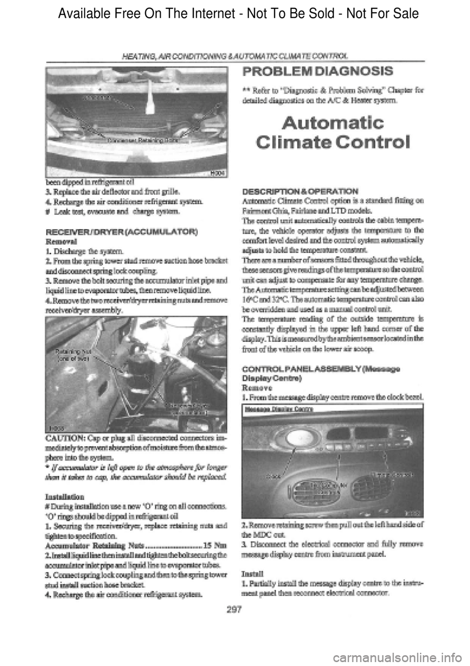 FORD FALCON 1998 Workshop Manual Available Free On The Internet - Not To Be Sold - Not For Sale FORD FALCON 1998 Workshop Manual Available Free On The Internet - Not To Be Sold - Not For Sale