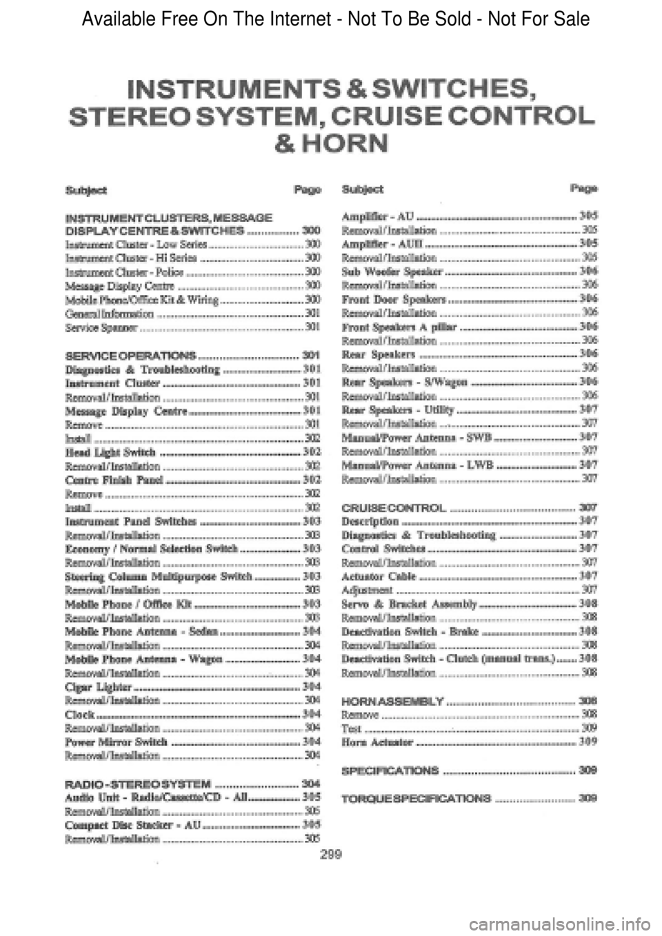 FORD FALCON 1998 Workshop Manual Available Free On The Internet - Not To Be Sold - Not For Sale FORD FALCON 1998 Workshop Manual Available Free On The Internet - Not To Be Sold - Not For Sale