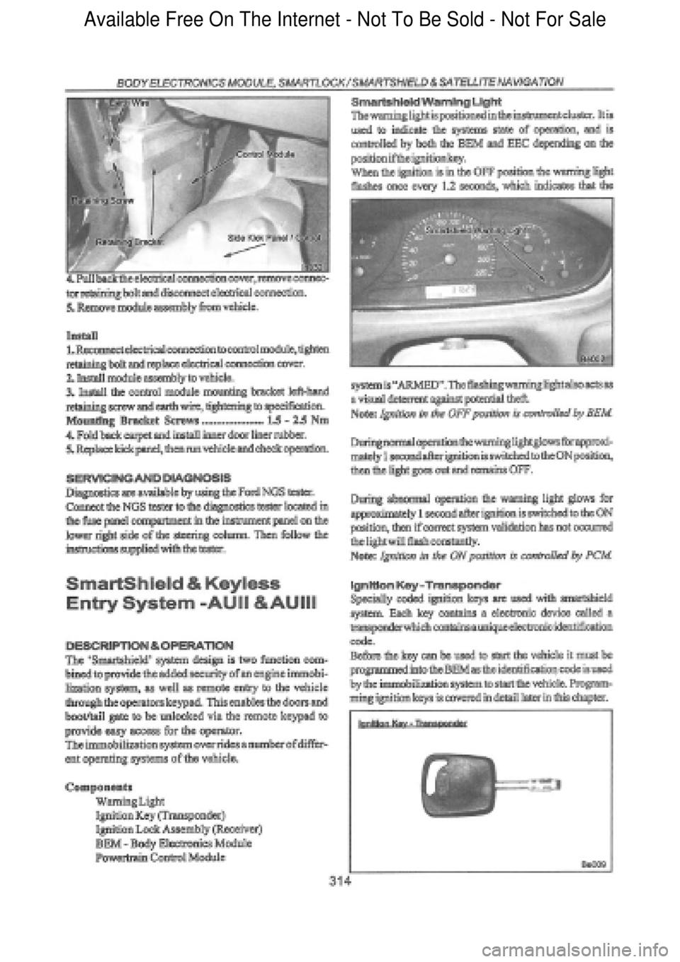 FORD FALCON 1998 Workshop Manual Available Free On The Internet - Not To Be Sold - Not For Sale FORD FALCON 1998 Workshop Manual Available Free On The Internet - Not To Be Sold - Not For Sale