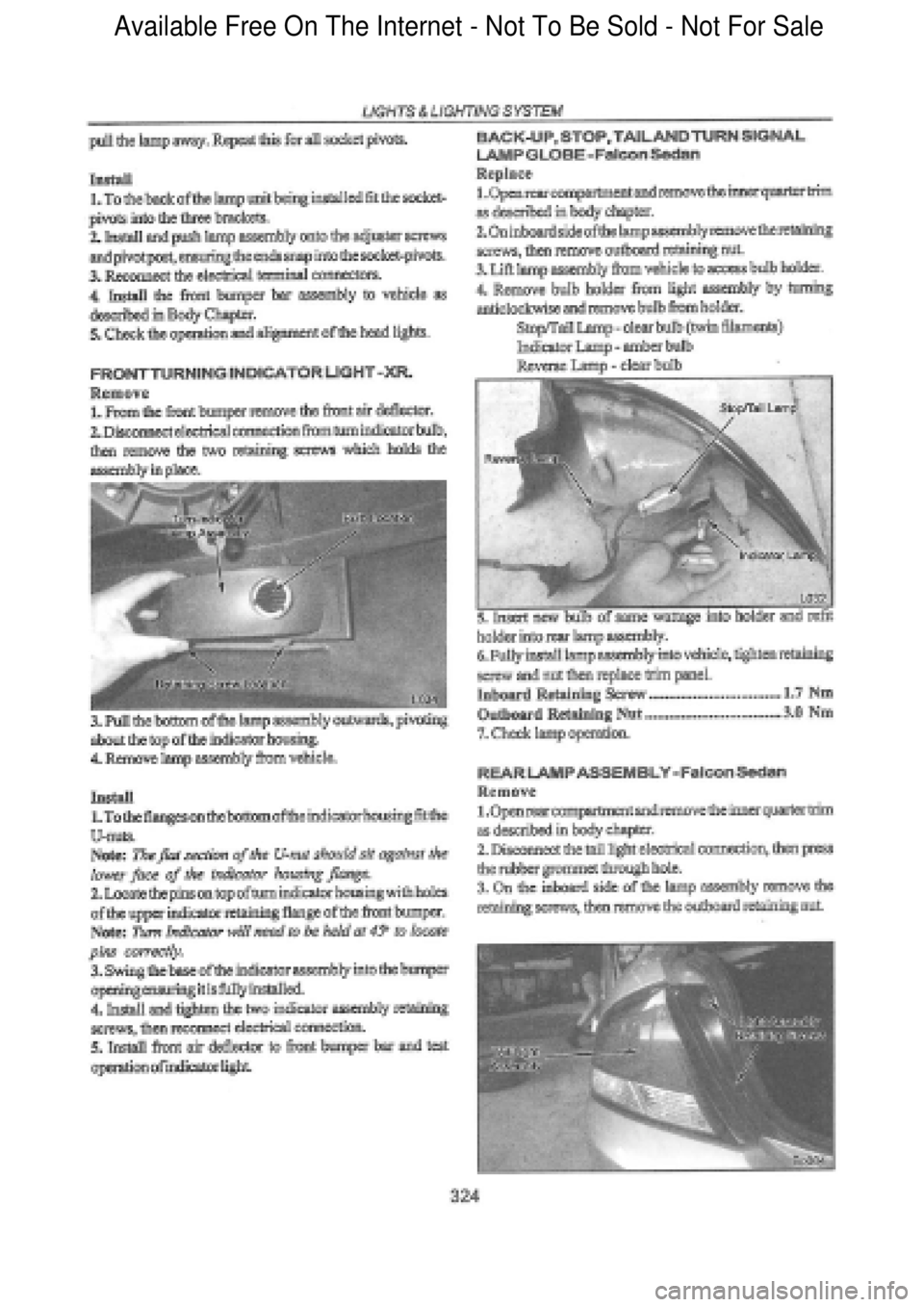 FORD FALCON 1998 Workshop Manual Available Free On The Internet - Not To Be Sold - Not For Sale FORD FALCON 1998 Workshop Manual Available Free On The Internet - Not To Be Sold - Not For Sale