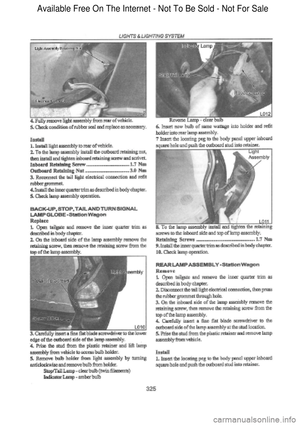 FORD FALCON 1998 Workshop Manual Available Free On The Internet - Not To Be Sold - Not For Sale FORD FALCON 1998 Workshop Manual Available Free On The Internet - Not To Be Sold - Not For Sale