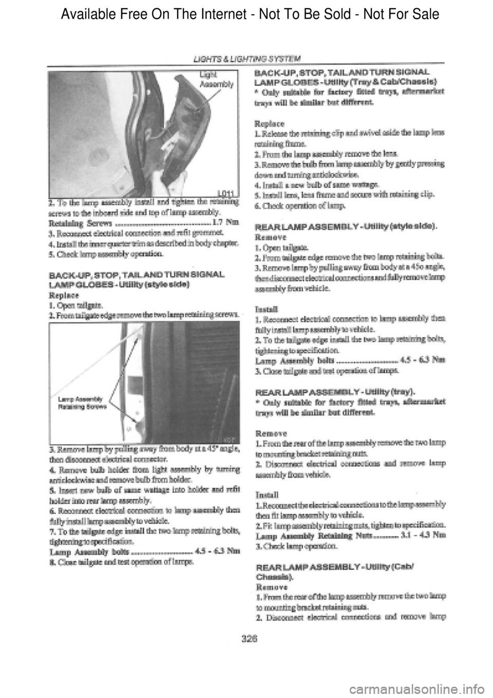 FORD FALCON 1998 Workshop Manual Available Free On The Internet - Not To Be Sold - Not For Sale FORD FALCON 1998 Workshop Manual Available Free On The Internet - Not To Be Sold - Not For Sale
