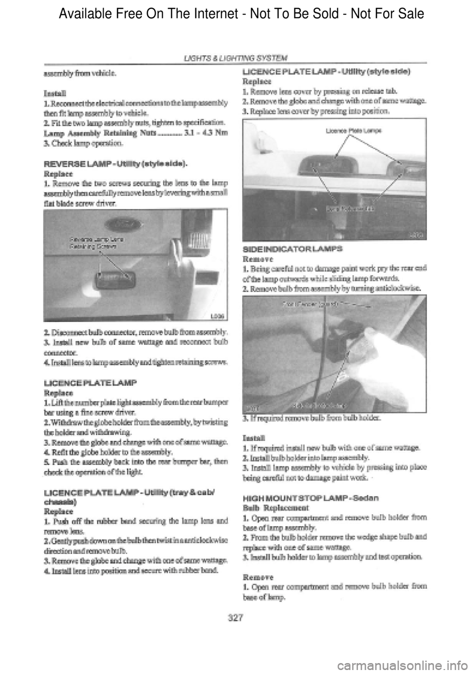 FORD FALCON 1998 Workshop Manual Available Free On The Internet - Not To Be Sold - Not For Sale FORD FALCON 1998 Workshop Manual Available Free On The Internet - Not To Be Sold - Not For Sale