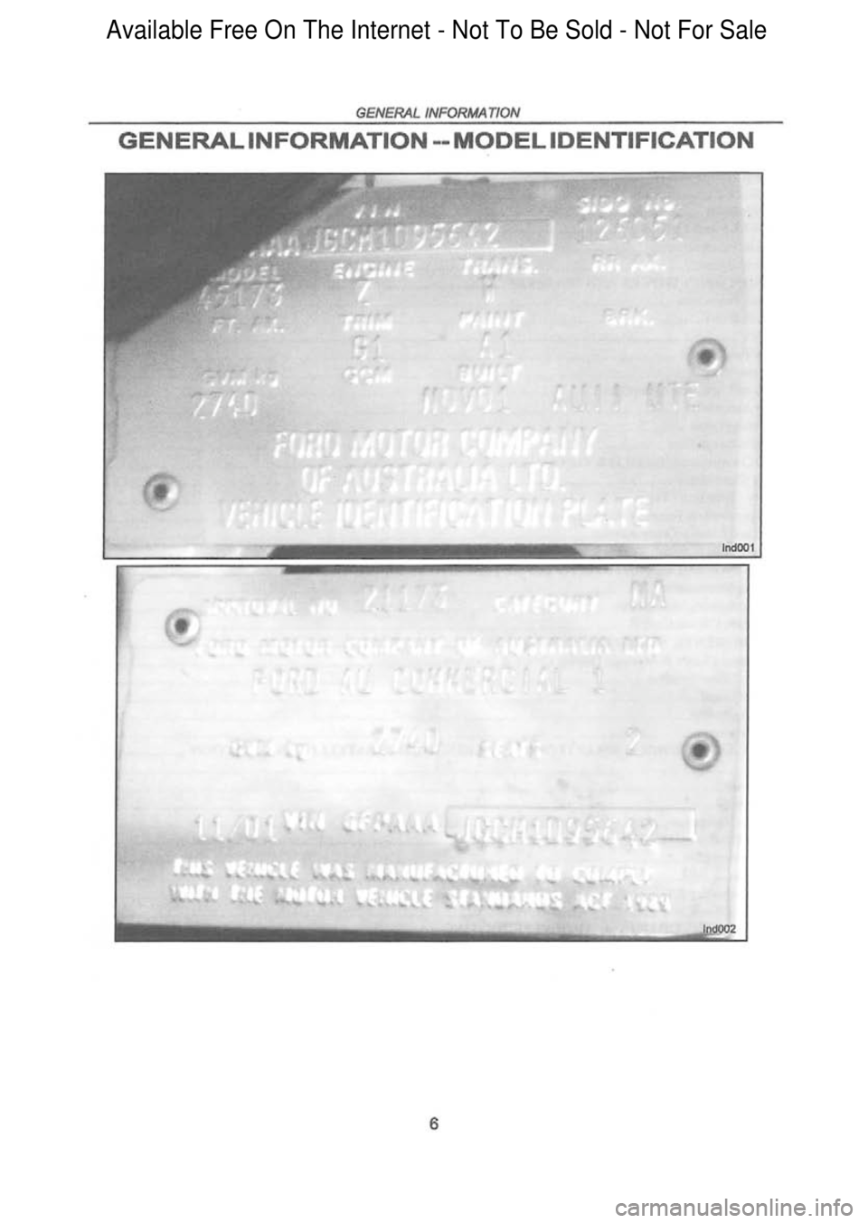 FORD FALCON 1998 Workshop Manual Available Free On The Internet - Not To Be Sold - Not For Sale FORD FALCON 1998 Workshop Manual Available Free On The Internet - Not To Be Sold - Not For Sale