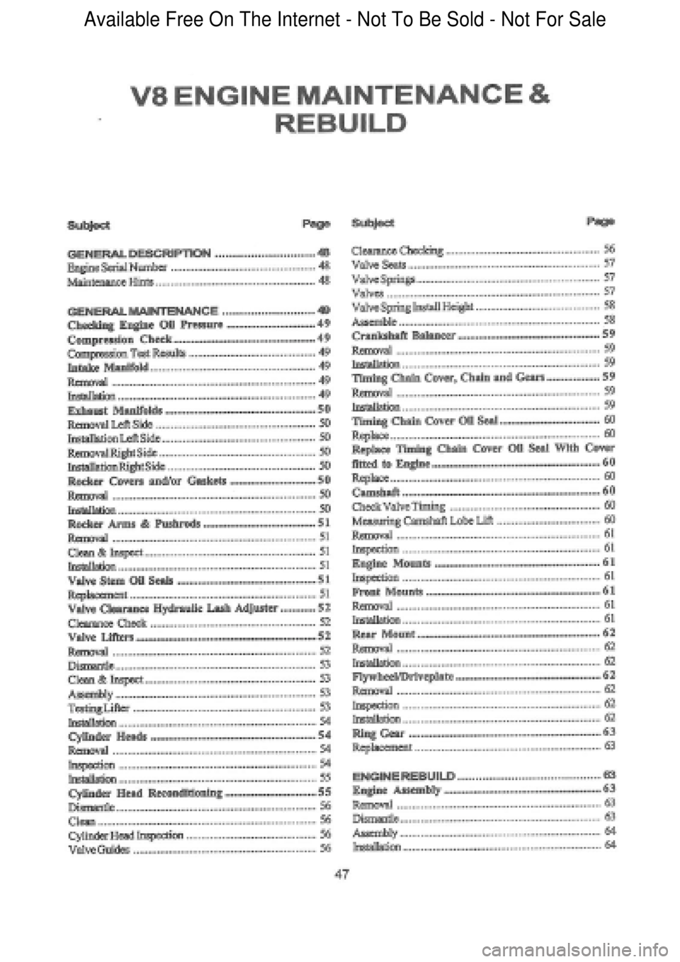 FORD FALCON 1998 Service Manual Available Free On The Internet - Not To Be Sold - Not For Sale FORD FALCON 1998 Service Manual Available Free On The Internet - Not To Be Sold - Not For Sale