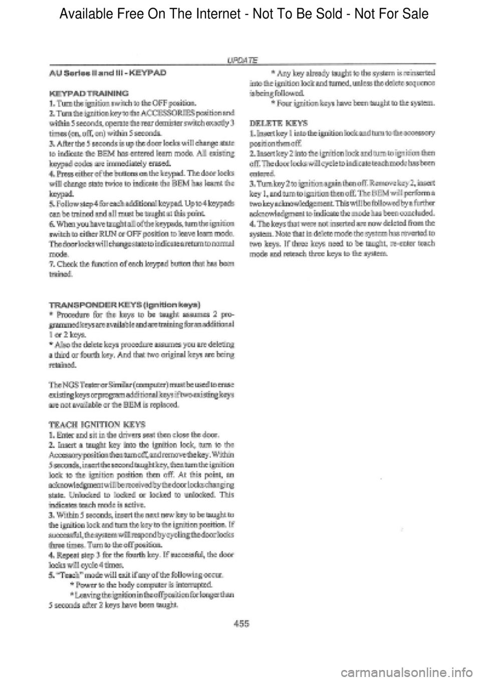 FORD FALCON 1998 Workshop Manual Available Free On The Internet - Not To Be Sold - Not For Sale FORD FALCON 1998 Workshop Manual Available Free On The Internet - Not To Be Sold - Not For Sale