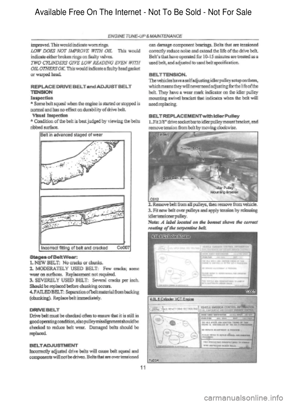 FORD FALCON 1998  Workshop Manual  Available Free On The Internet - Not To Be Sold - Not For Sale    