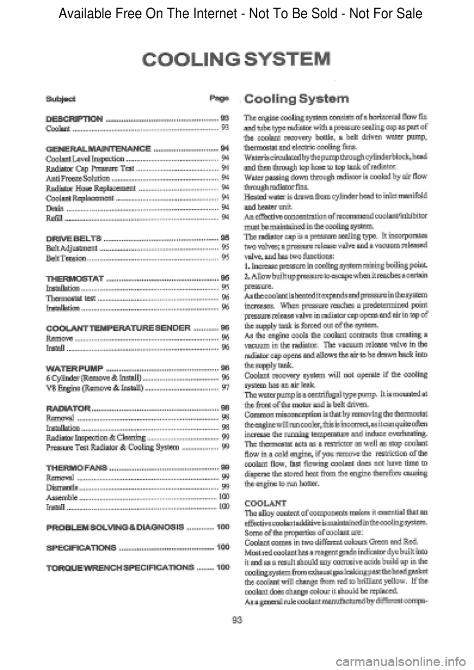 FORD FALCON 1998 Owners Manual Available Free On The Internet - Not To Be Sold - Not For Sale FORD FALCON 1998 Owners Manual Available Free On The Internet - Not To Be Sold - Not For Sale
