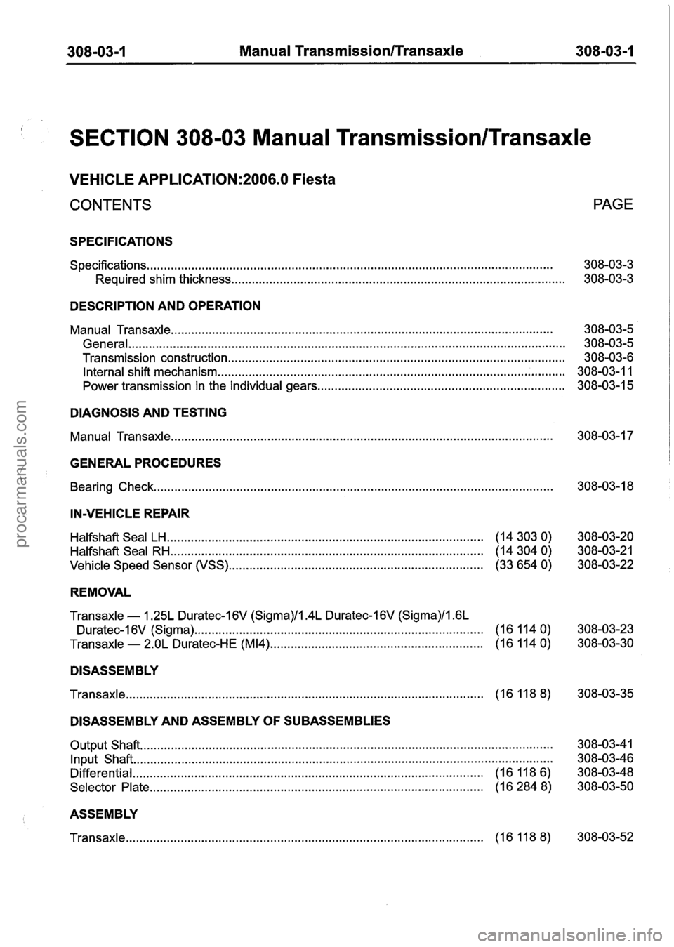 FORD FIESTA 2007  Workshop Manual procarmanuals.com 