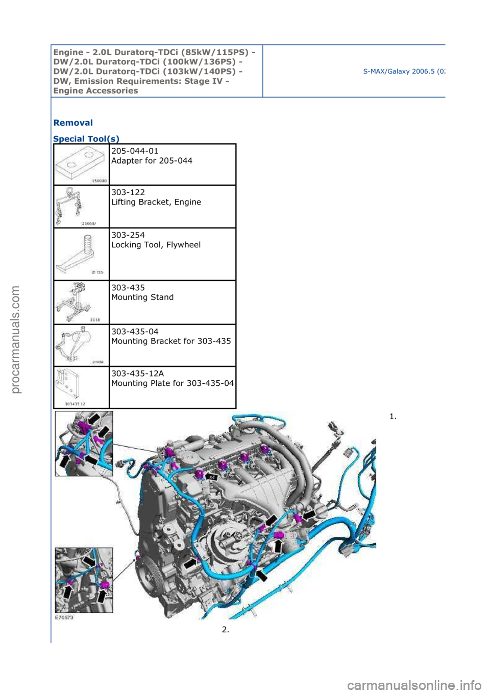 FORD GALAXY 2006  Service Repair Manual Engine - \b.0L \furatorq-T\fCi (85kW/115PS) - 
\fW/\b.0L \furatorq-T\fCi (100kW/136PS) - 
\fW/\b.0L \furatorq-T\fCi (103kW/140PS) - 
\fW, Emission Requirements: Stage IV - 
Engine Accessories
S-MAX/G\