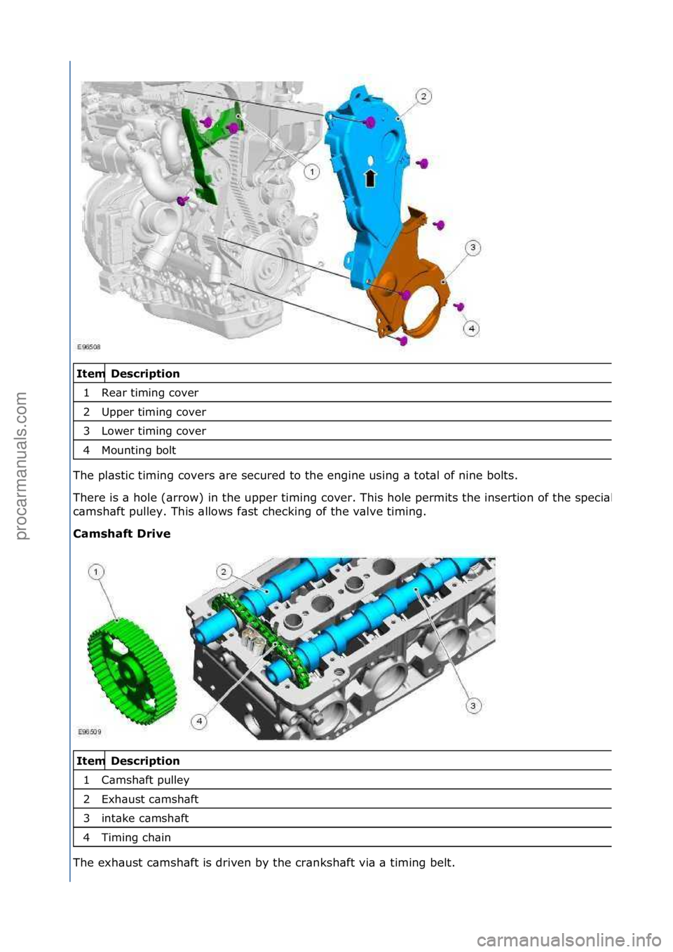 FORD GALAXY 2006 Service Repair Manual Description
Rear timing c\bver
Upper timing c\bver
L\bwer timing c\bver
M\bunting b\blt
T\fe plastic timing c\bvers are secured t\b t\fe engine using a t\btal \bf nine b\blts.
T\fere is a \f\b FORD GALAXY 2006 Service Repair Manual Description
Rear timing c\bver
Upper timing c\bver
L\bwer timing c\bver
M\bunting b\blt
T\fe plastic timing c\bvers are secured t\b t\fe engine using a t\btal \bf nine b\blts.
T\fere is a \f\b