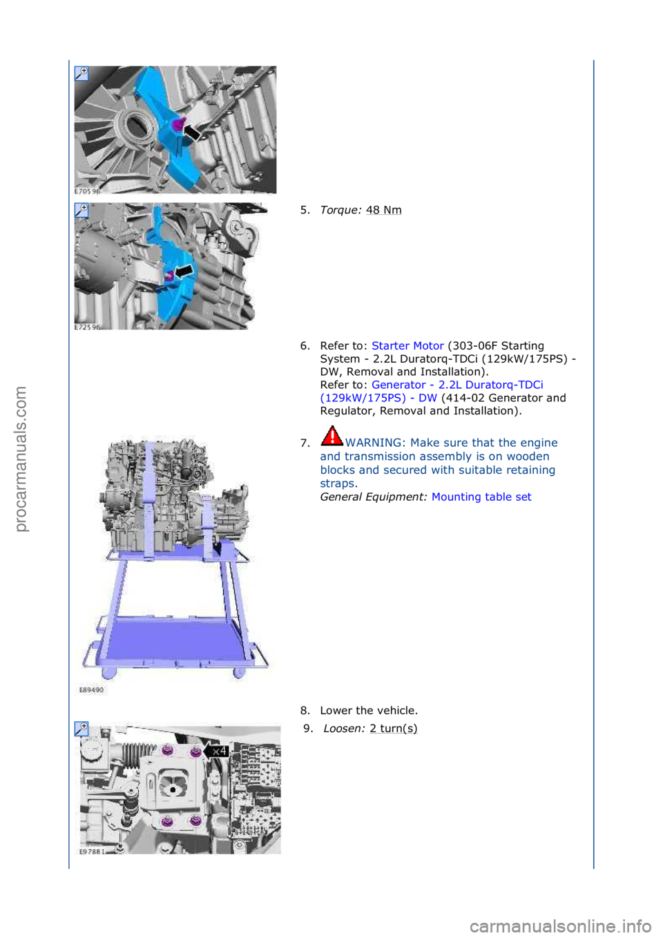 FORD GALAXY 2006  Service Repair Manual 5.Torque:\b 48\fNm\f
6. Refer\fto:\f St\brter\fMotor \f(303-06F\fSt\brting\f
Sy s

tem\f-\f2.2L\fDur\btorq-TDCi\f(129kW/175PS)\f-\f
DW,\fRemov\bl\f\bnd\fInst\bll\btion).\f
Refer\fto:\f Gener\btor\f-\f
