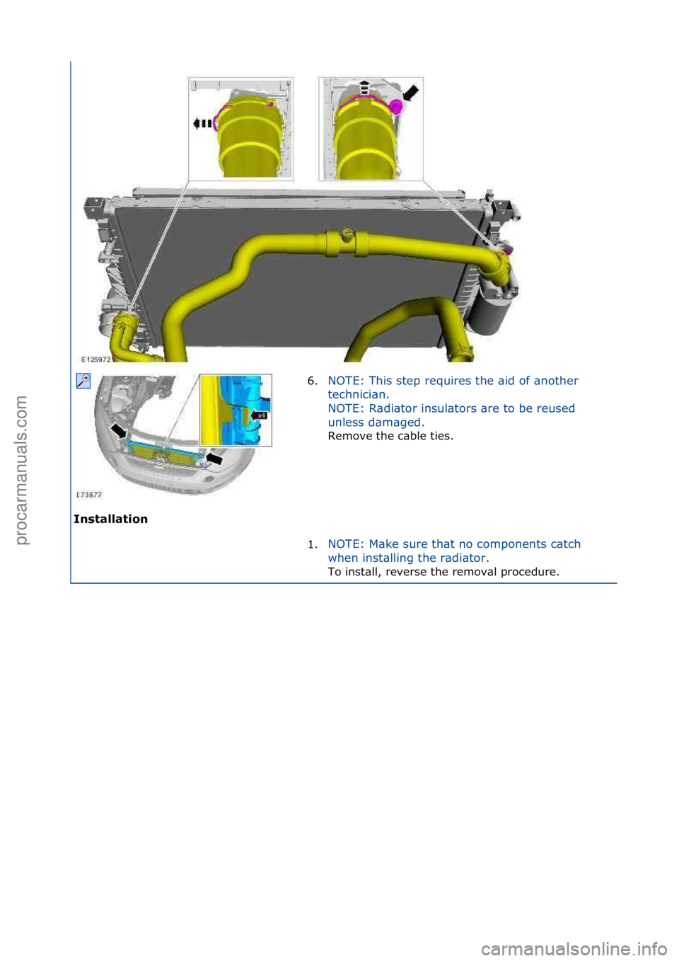 FORD GALAXY 2006  Service Repair Manual Installati\bn 6.
NOTE:\fThis\fstep\frequires\fthe\f\bid\fof\f\bnother\f
te

chnici\bn.\f
NOTE:\fR\bdi\btor\finsul\btors\f\bre\fto\fbe\freused\f
unless\fd\bm\bged.\f
Remove\fthe\fc\bble\fties.\f
1. N

