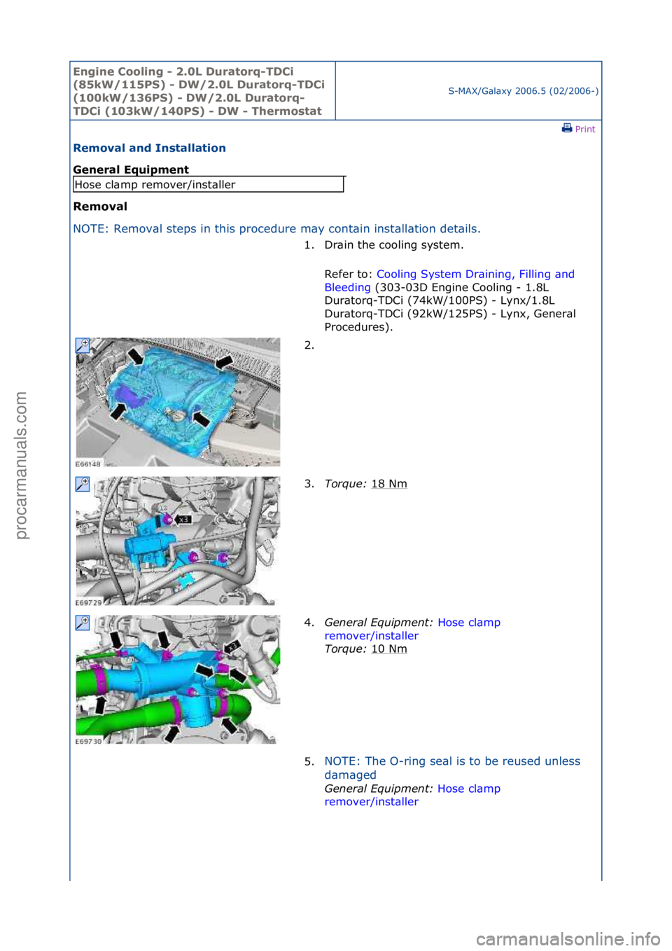 FORD GALAXY 2006  Service Repair Manual Engine C\b\bling - 2\f0L Durat\brq-TDCi 
(85kW/115PS) - DW/2\f0L Durat\brq-TDCi 
(100kW/136PS) - DW/2\f0L Durat\brq-
TDCi (103kW/140PS) - DW - Therm\bstat
S-MAX/G\bl\bxy\f2006.5\f(02/2006-)\fPrint \f
