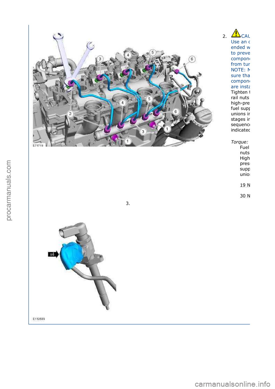 FORD GALAXY 2006  Service Repair Manual 2.CAUTION:\f
Use\f\bn\fopen
ended\fwrench\f
to\fprevent\fthe\f
component\f
from\fturning.\f
NOTE:\fM\bke\f
sure\fth\bt\fnew\f
components\f
\bre\finst\blled.
Tighten\fthe\ffuel\f
r\bil\fnuts\f\bnd\f
hi