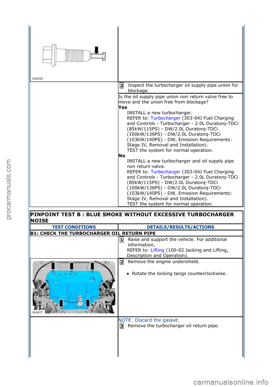FORD GALAXY 2006  Service Repair Manual Inspect\fthe\fturboch\brger\foil\fsupply\fpipe\funion\ffor\f
block\bge.\f2 
Is\fthe\foil\fsupply\fpipe\funion\fnon\freturn\fv\blve\ffree\fto\f
move\f\bnd\fthe\funion\ffree\ffrom\fblock\bge?\f\f
Yes IN