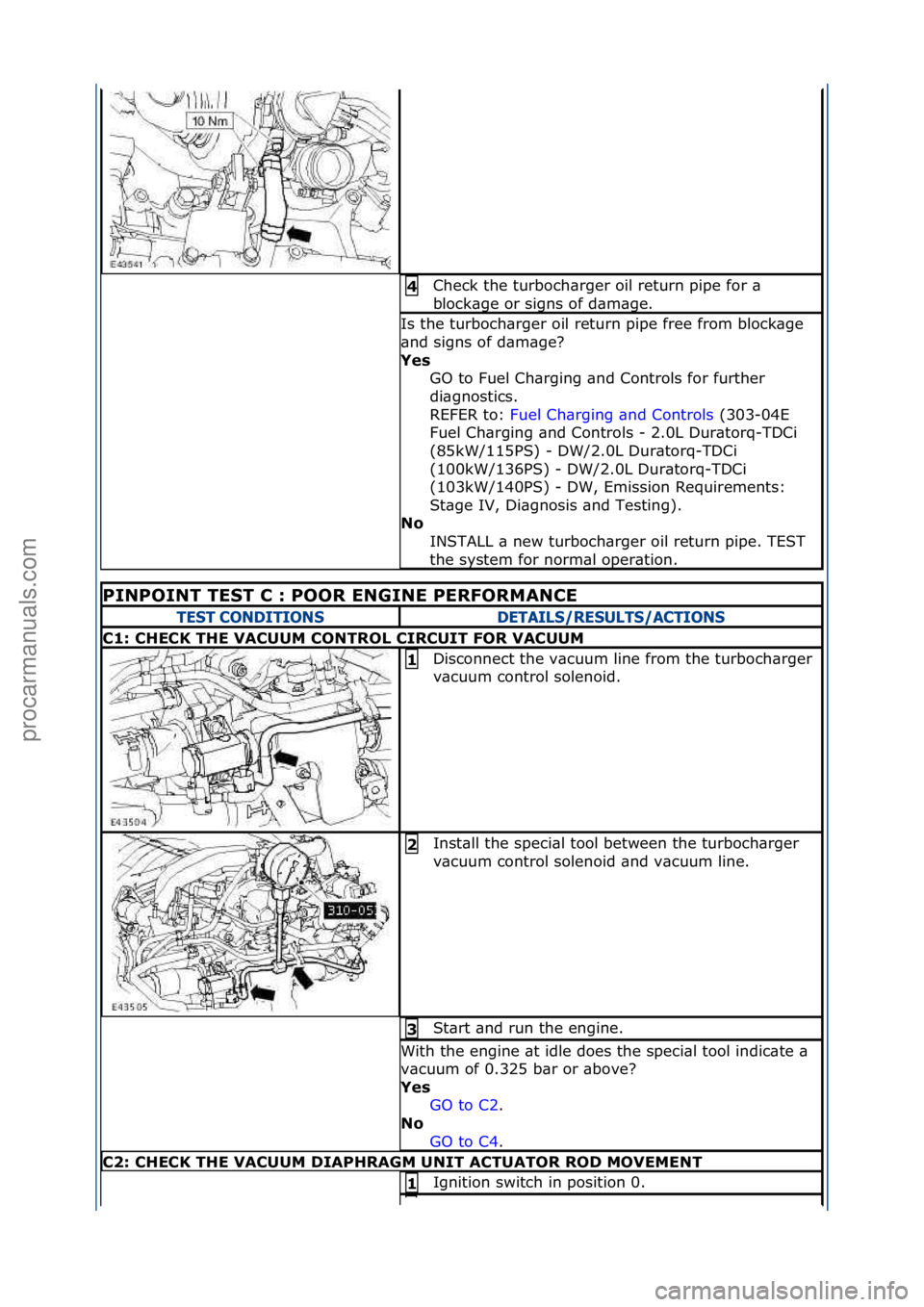 FORD GALAXY 2006  Service Repair Manual Check\fthe\fturboch\brger\foil\freturn\fpipe\ffor\f\b\f
block\bge\for\fsigns\fof\fd\bm\bge.\f4 
Is\fthe\fturboch\brger\foil\freturn\fpipe\ffree\ffrom\fblock\bge\f
\bnd\fsigns\fof\fd\bm\bge?\f
Yes GO\f