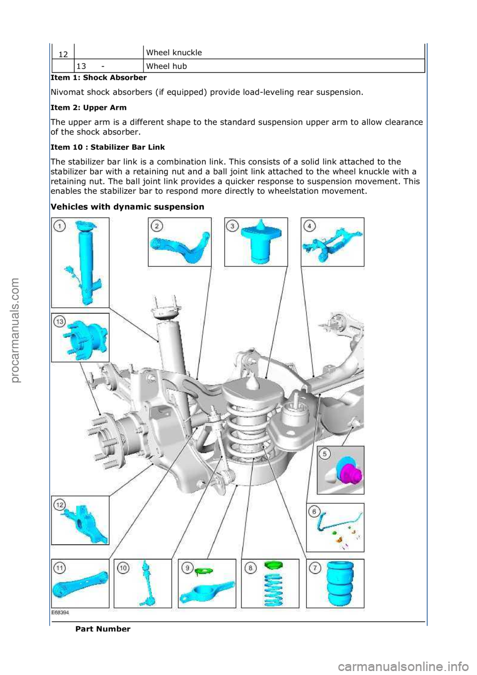 FORD GALAXY 2006 Service Repair Manual Wheel\fknuckle\f
Wheel\fhub\f
Item 1: Sh\fck Ab\b\frber
Nivom\bt\fshock\f\bbsorbers\f(if\fequipped)\fprovide\flo\bd-leveling\fre\br\fsuspension.\f
Item 2: Upper Arm
The\fupper\f\brm\fis\f\b\fdiffere FORD GALAXY 2006 Service Repair Manual Wheel\fknuckle\f
Wheel\fhub\f
Item 1: Sh\fck Ab\b\frber
Nivom\bt\fshock\f\bbsorbers\f(if\fequipped)\fprovide\flo\bd-leveling\fre\br\fsuspension.\f
Item 2: Upper Arm
The\fupper\f\brm\fis\f\b\fdiffere