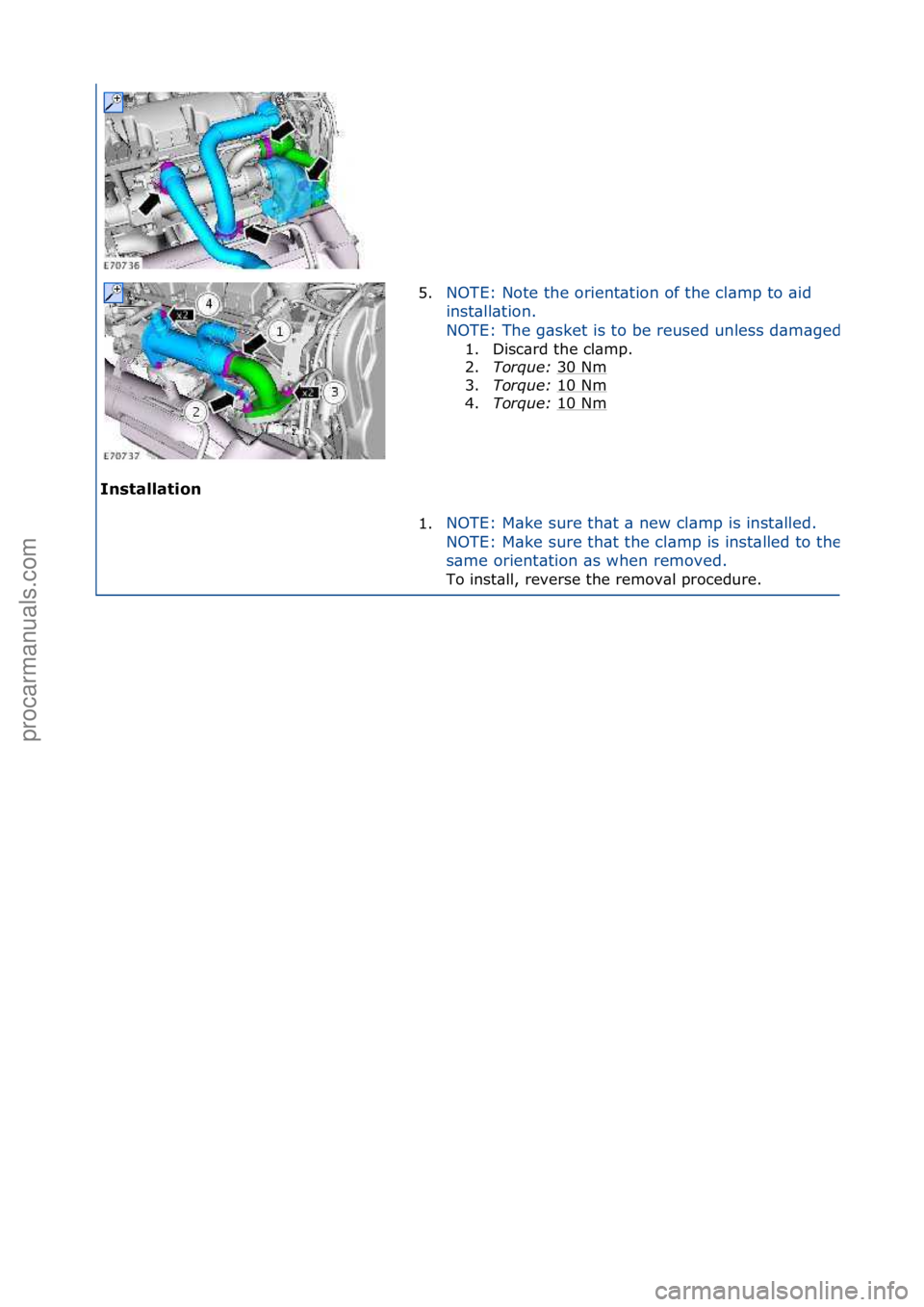 FORD GALAXY 2006  Service Repair Manual In\btallation 5.
NOTE:\fNote\fthe\forient\btion\fof\fthe\fcl\bmp\fto\f\bid\f
i
n

st\bll\btion.\f
NOTE:\fThe\fg\bsket\fis\fto\fbe\freused\funless\fd\bm\bged.
1. Disc\brd\fthe\fcl\bmp.\f
2. Torque:\b 3