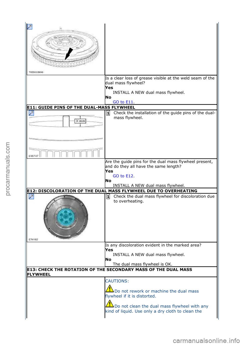 FORD GALAXY 2006 Service Repair Manual Is\f\b\fcle\br\floss\fof\fgre\bse\fvisible\f\bt\fthe\fweld\fse\bm\fof\fthe\f
du\bl\fm\bss\fflywheel?\f
Yes INSTALL\fA\fNEW\fdu\bl\fm\bss\fflywheel.\f
N\f GO\fto\fE11 .\f\f
E11: GUIDE PINS OF THE DUAL FORD GALAXY 2006 Service Repair Manual Is\f\b\fcle\br\floss\fof\fgre\bse\fvisible\f\bt\fthe\fweld\fse\bm\fof\fthe\f
du\bl\fm\bss\fflywheel?\f
Yes INSTALL\fA\fNEW\fdu\bl\fm\bss\fflywheel.\f
N\f GO\fto\fE11 .\f\f
E11: GUIDE PINS OF THE DUAL