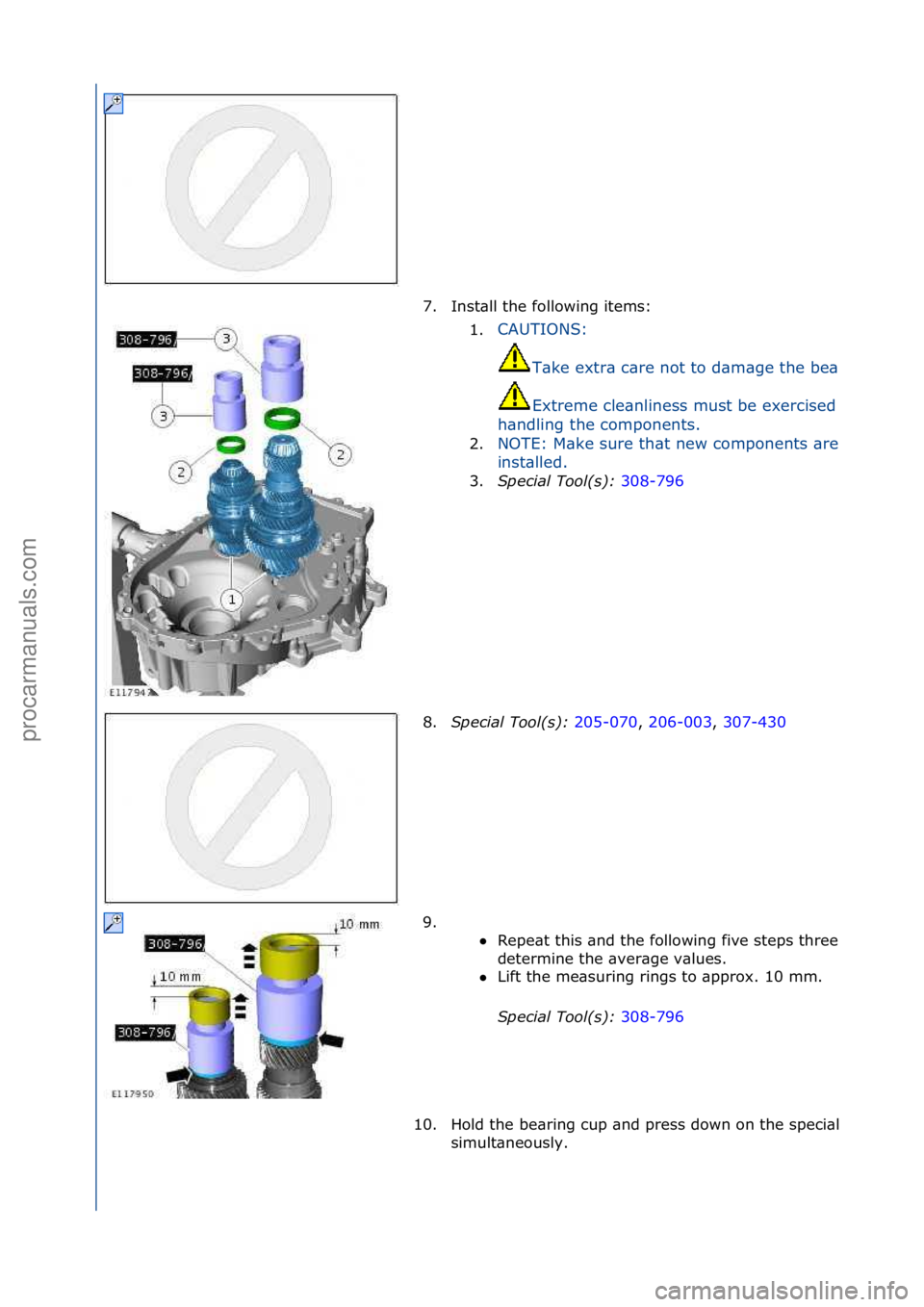 FORD GALAXY 2006  Service Repair Manual 7. Inst\bll\fthe\ffollowing\fitems:\f1.CAUTIONS:\f
T\bke\fextr\b\fc\bre\fnot\fto\fd\bm\bge\fthe\fbe\bring.
Extreme\fcle\bnliness\fmust\fbe\fexercised\fwhen\f
h\bndling\fthe\fcomponents.\f
2.
NOTE:\fM\