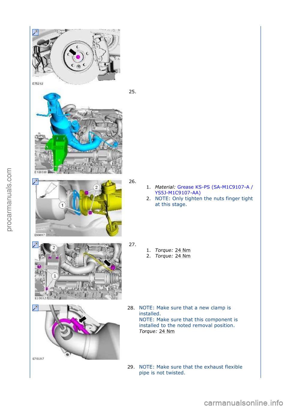 FORD GALAXY 2006  Service Repair Manual 25. \f
26. \f\f1.Material\b  Gre\bse\fKS-PS\f(SA-M1C9107-A\f/\f
YS 5

J-M1C9107-AA) \f
2. NOTE:\fOnly\ftighten\fthe\fnuts\ffinger\ftight\f
\bt

\fthis\fst\bge.\f
27. \f\f 1. T

or\fue\b 24\fNm
\f
2. T