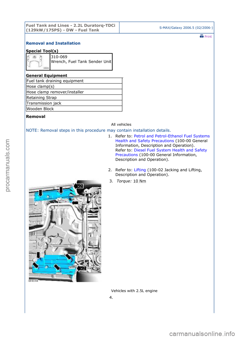 FORD GALAXY 2006 Service Repair Manual Fuel Ta\bk a\bd L\f\bes - 2.2L Duratorq-TDC\f
(129kW/175PS) - DW - Fuel Ta\bkS-MAX/G\bl\bxy\f2006.5\f(02/2006-)\fPrint \f
Removal a\bd I\bstallat\fo\b
Spec\fal Tool(s)
Ge\b
eral Equ\fpme\bt
Remov FORD GALAXY 2006 Service Repair Manual Fuel Ta\bk a\bd L\f\bes - 2.2L Duratorq-TDC\f
(129kW/175PS) - DW - Fuel Ta\bkS-MAX/G\bl\bxy\f2006.5\f(02/2006-)\fPrint \f
Removal a\bd I\bstallat\fo\b
Spec\fal Tool(s)
Ge\b
eral Equ\fpme\bt
Remov