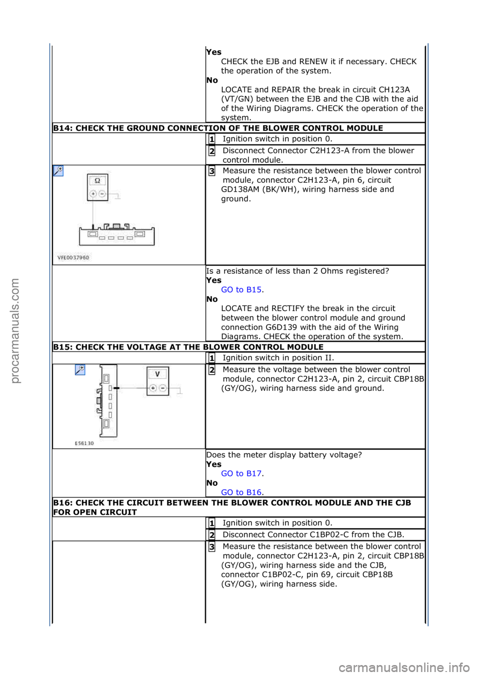 FORD GALAXY 2006  Service Repair Manual Yes\bCHECK\fthe\fEJB\f\bnd\fRENEW\fit\fif\fnecess\bry.\fCHECK\f
the\foper\btion\fof\fthe\fsystem.\f
No\b
LOCATE\f\bnd\fREPAIR\fthe\fbre\bk\fin\fcircuit\fCH123A\f
(VT/GN)\fbetween\fthe\fEJB\f\bnd\fthe\