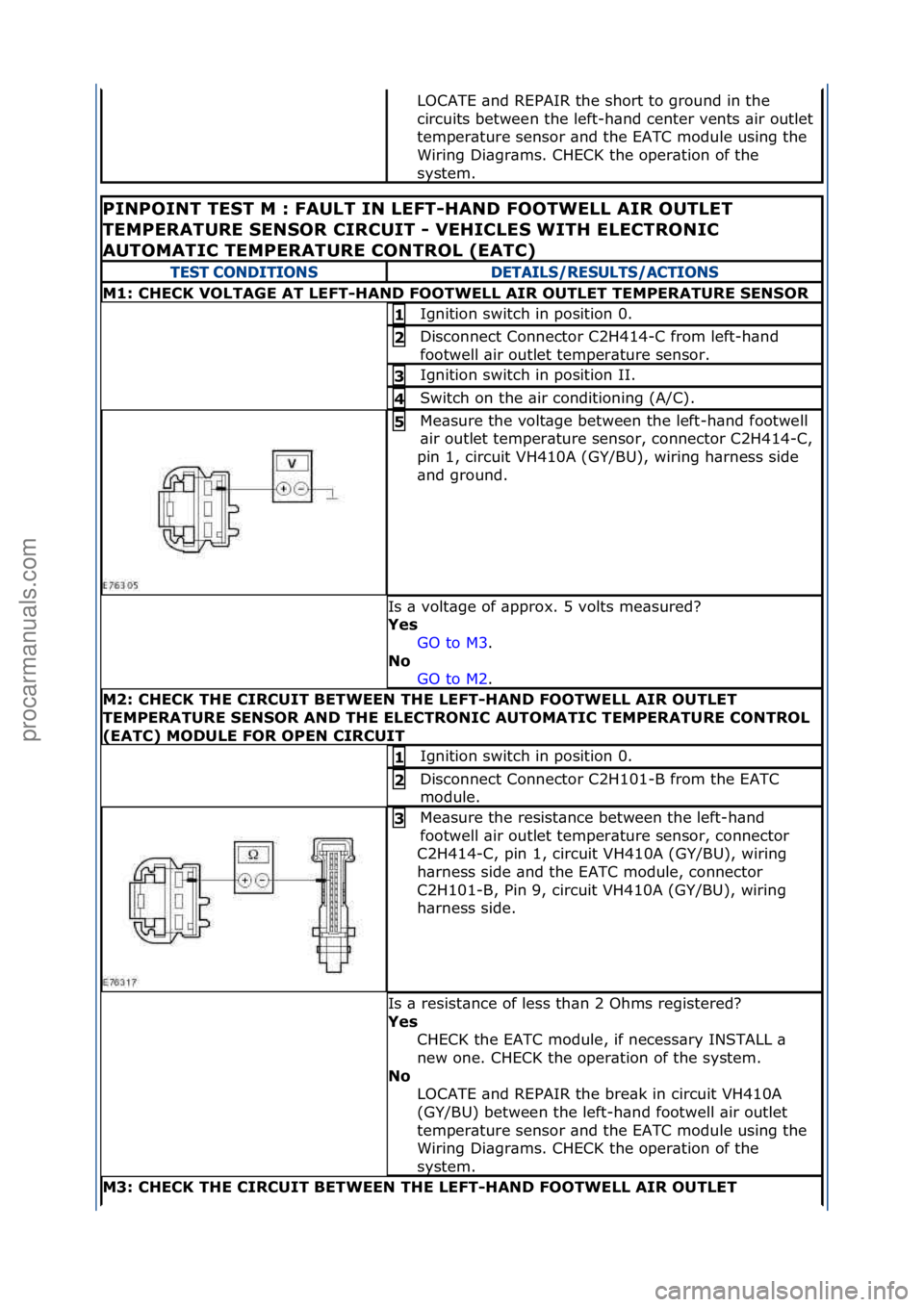 FORD GALAXY 2006  Service Repair Manual LOCATE\f\bnd\fREPAIR\fthe\fshort\fto\fground\fin\fthe\f
circuits\fbetween\fthe\fleft-h\bnd\fcenter\fvents\f\bir\foutlet\f
temper\bture\fsensor\f\bnd\fthe\fEATC\fmodule\fusing\fthe\f
Wiring\fDi\bgr\bms